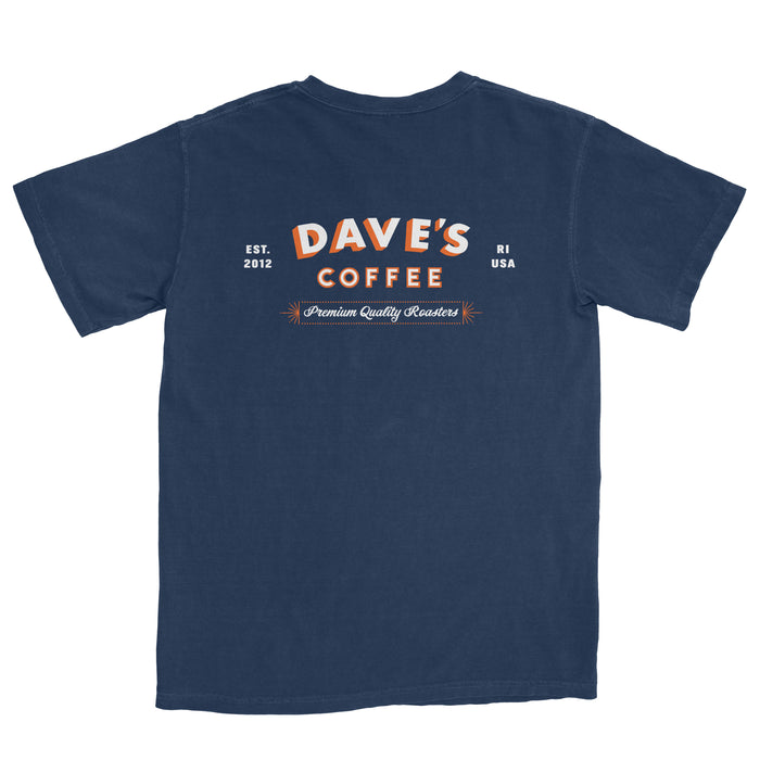 Comfort Colors Tee - Navy - Original Dave's Coffee Logo