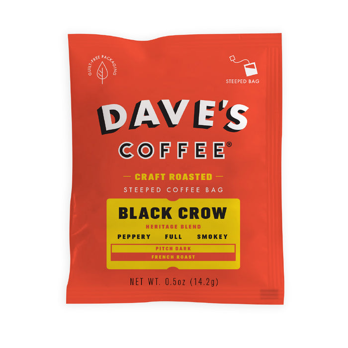 Single Serve Steeped Coffee (10 Pack) - Dark Roast Black Crow