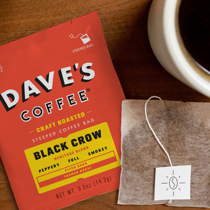 Single Serve Steeped Coffee (10 Pack) - Dark Roast Black Crow