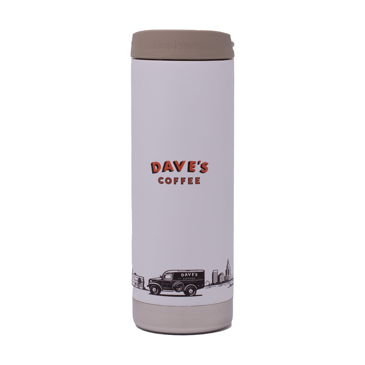 Klean Kanteen, White, Insulated 16oz TKWide Bottle — Dave's Coffee