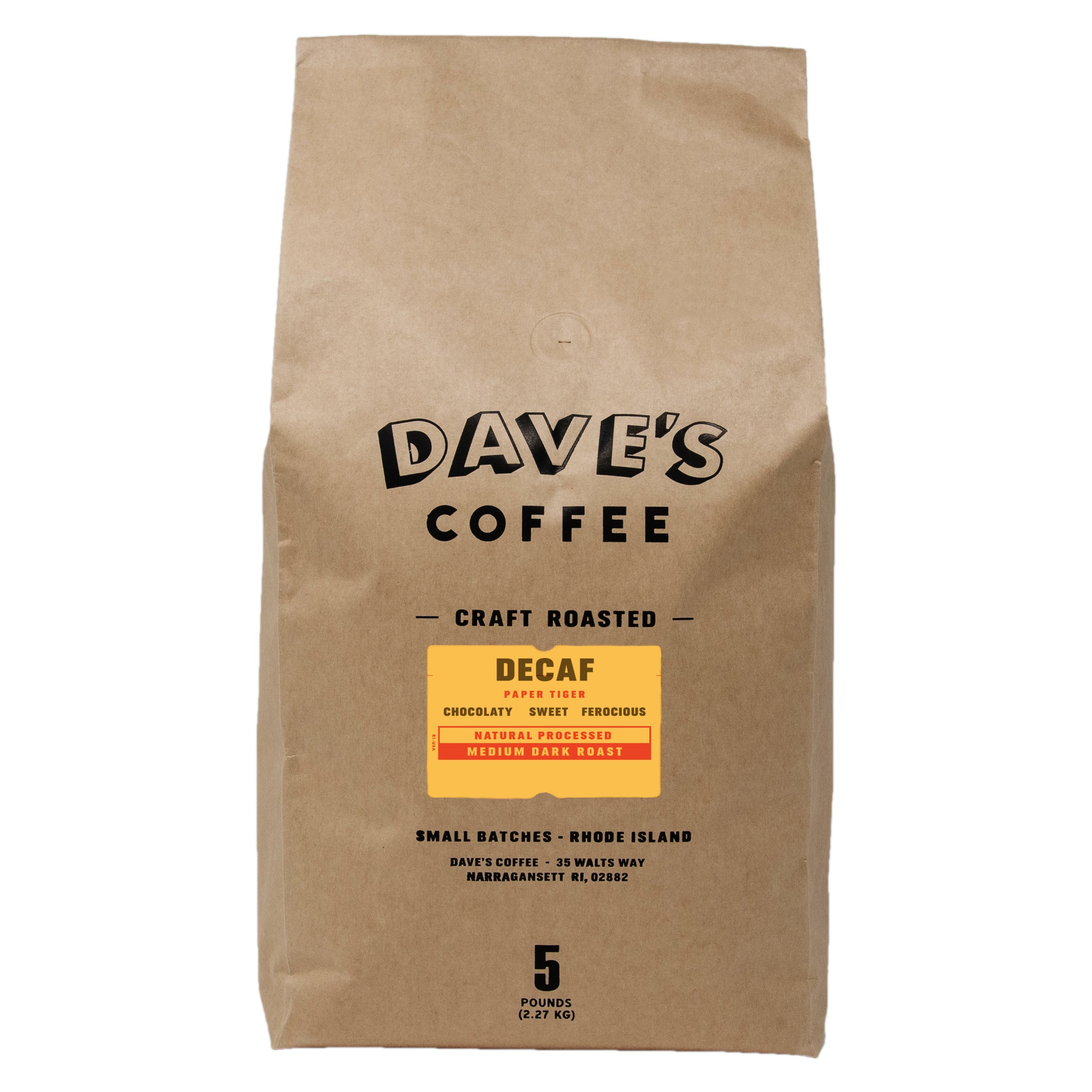 Decaf Paper Tiger | Dave's Coffee | Colombia Coffee